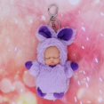 thumbnail image 2 of Linda muñeca durmiente mujeres niñas llavero llavero colgante de Navidad-púrpura claro Hugo Juguete de la muñeca para dormir, 2 of 10
