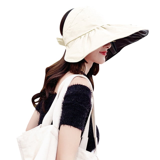Sun Hat Wide Brim Foldable Empty Top Hat Summer Beach Hat for Travel Holiday