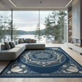 thumbnail image 2 of ODIKA Seashell Bathroom Coral Reef Wave Border Starfish Ocean Nautical Playful Non-Slip Flatwoven for Living Room, Under Sectional, Family, 2 of 7