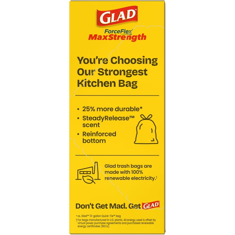 Glad ForceFlex MaxStrength 13-Gallon Drawstring, Gain photo 3