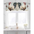 thumbnail image 2 of White Spring Floral Rooster Kitchen Valances for Windows Farmhouse Linen Window Valance Curtain for Living Room Window Treatment Elegant Retro Rooster Valance Rod Pocket Topper Drape, 54 x 18 Inch, 2 of 6
