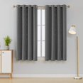 thumbnail image 2 of Deconovo Cortinas opacas con aislamiento térmico y estampado de rayas plateadas, de bajo consumo, con ojales para dormitorio, 2 paneles, 132 x 137 cm, gris oscuro, 2 of 7