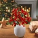 thumbnail image 5 of Flores de Navidad Artificiales de Nochebuena de 7 Cabezas | Ramos de seda rojo dorado plata para arreglos de jarrones, decoración de casas de vacaciones, sin mantenimiento, pack de 2 de 35 cm de, 5 of 6