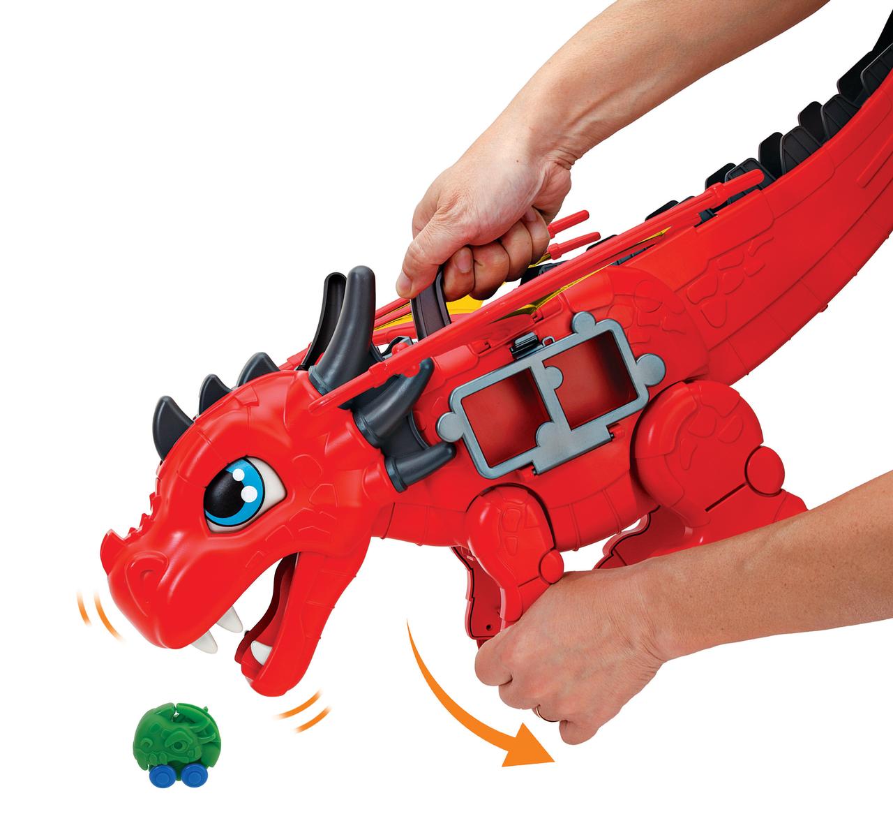 Kid Connection Dragon Car Carrier Playset with Light and Sound, 21 Pieces, Toddler Toys