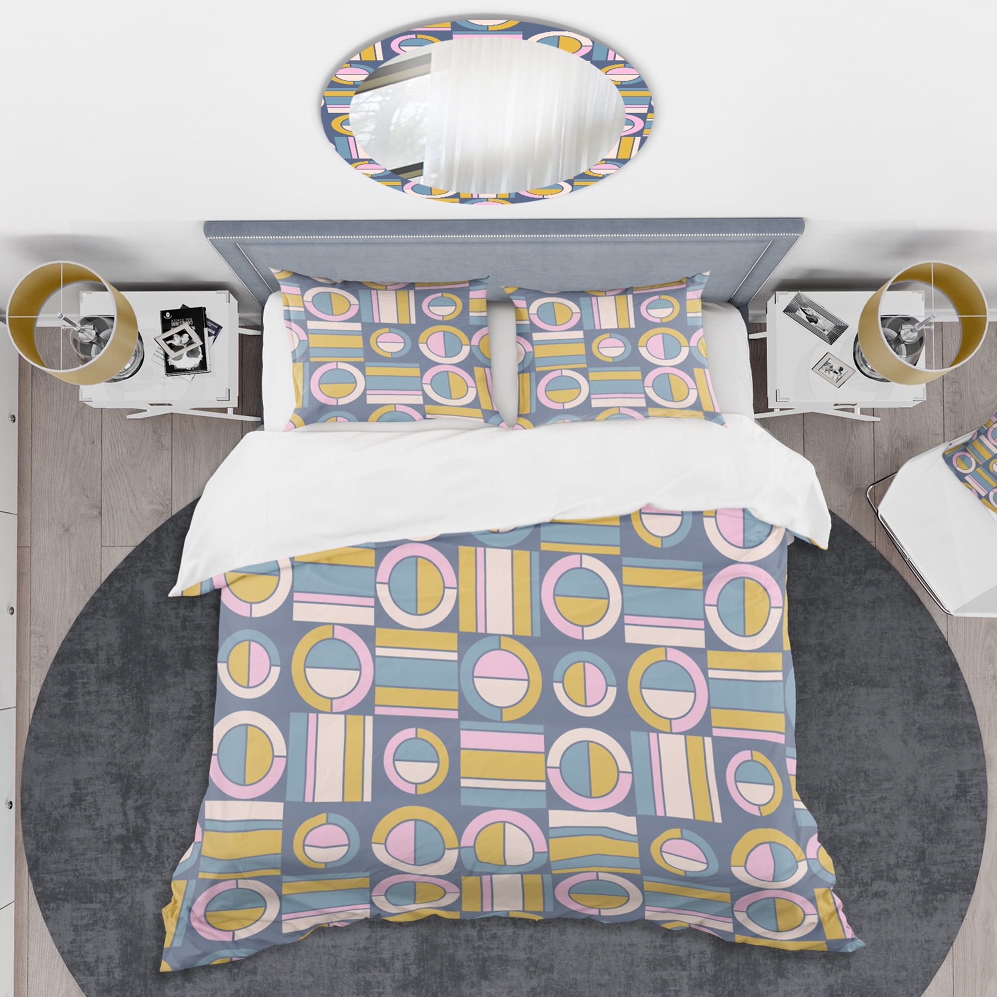 Designart 'Retro Circular Design I' Mid-Century Modern Duvet Cover Set