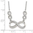 thumbnail image 3 of Diamond2Deal 925 Sterling Silver Rhodié Poli CZ Infinity Symbole Necklace for Women 18", 3 of 5