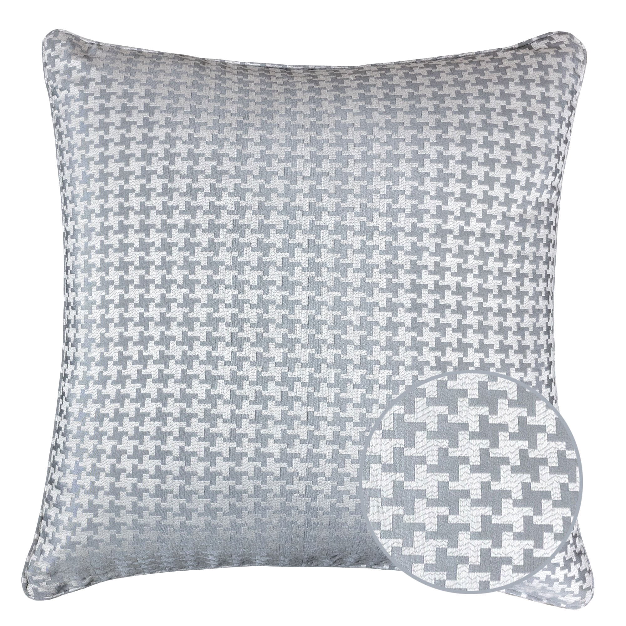 Makayla Silver Geometric Polyester 20 in. x 20 in. Throw Pillow