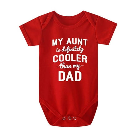 

Newborn Baby Boy Girl Clothes Infant Romper Bodysuits Toddler Baby Girls Boys Short Sleeve Letter Print T-Shirt Jumpsuit Romper Red 6-9 Months