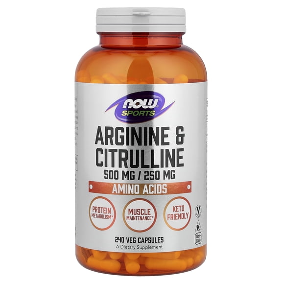 NOW Foods Sports, Arginine & Citrulline, 240 Veg Capsules
