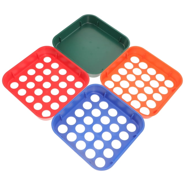 ORDDIART 4Pcs Plastic Color Coded Coin Sorting Tray for Bankers and Retail Use