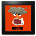 thumbnail image 1 of Angry Rouge Émotion Volcan Éruption Noir Cadre Carré Photo Mur Table, 1 of 3