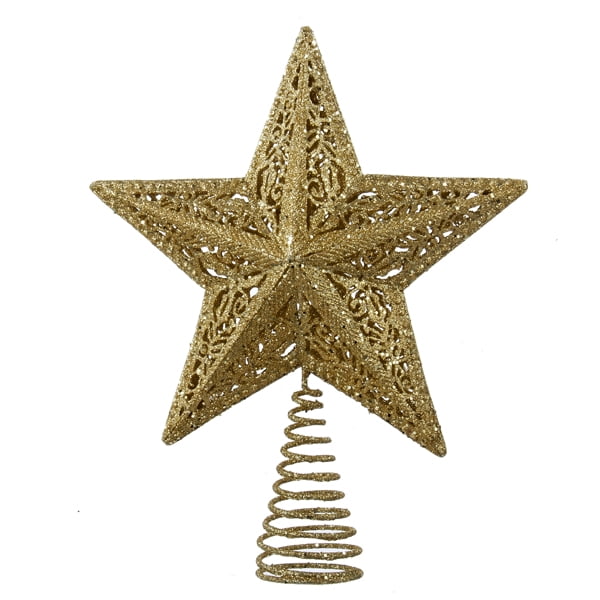 Glitter Collection Christmas Tree Decoration 25cm Tree Top Star Choose Colour 