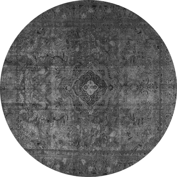 Ahgly Company Indoor Round Persian Gray Traditional Area Rugs, 4' Round