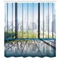 thumbnail image 3 of Ambesonne Modern Shower Curtain, Skyscrapers City Scenery, 69"Wx84"L, White Black and Green, 3 of 3