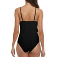 thumbnail image 6 of Womens Scalloped Padded High Cut One Piece Swimsuits Backless Strappy Monokinis Bathing Suits, 6 of 6