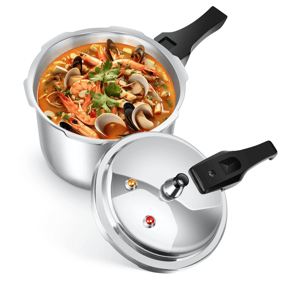Aluminum Pressure Cooker, 5.5 Quart Aluminum Pressure Cooker Cooking Various Foods For Gas Stove Induction Cooker