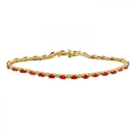 Foreli Ladies 5.45CTW Ruby 14K Yellow Gold Bracelet