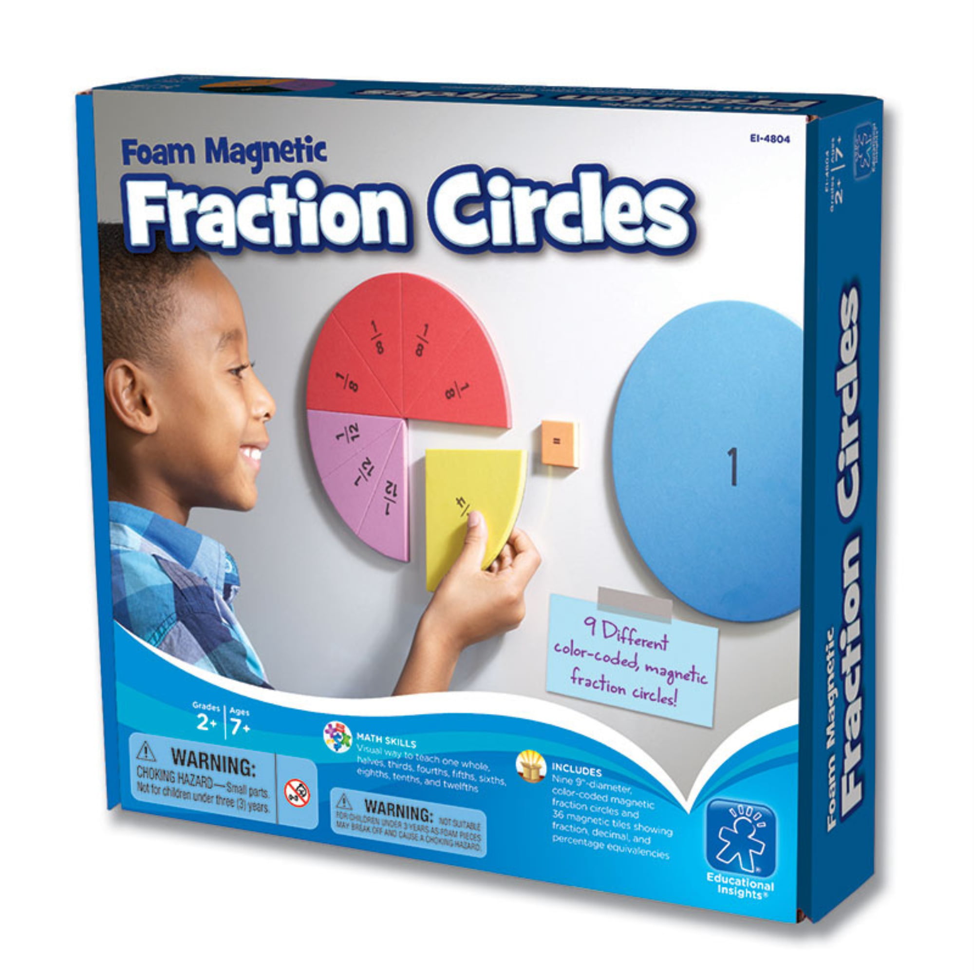NEW LER 0611 51 Pieces Learning Resources Magnetic Rainbow Fraction Tiles 