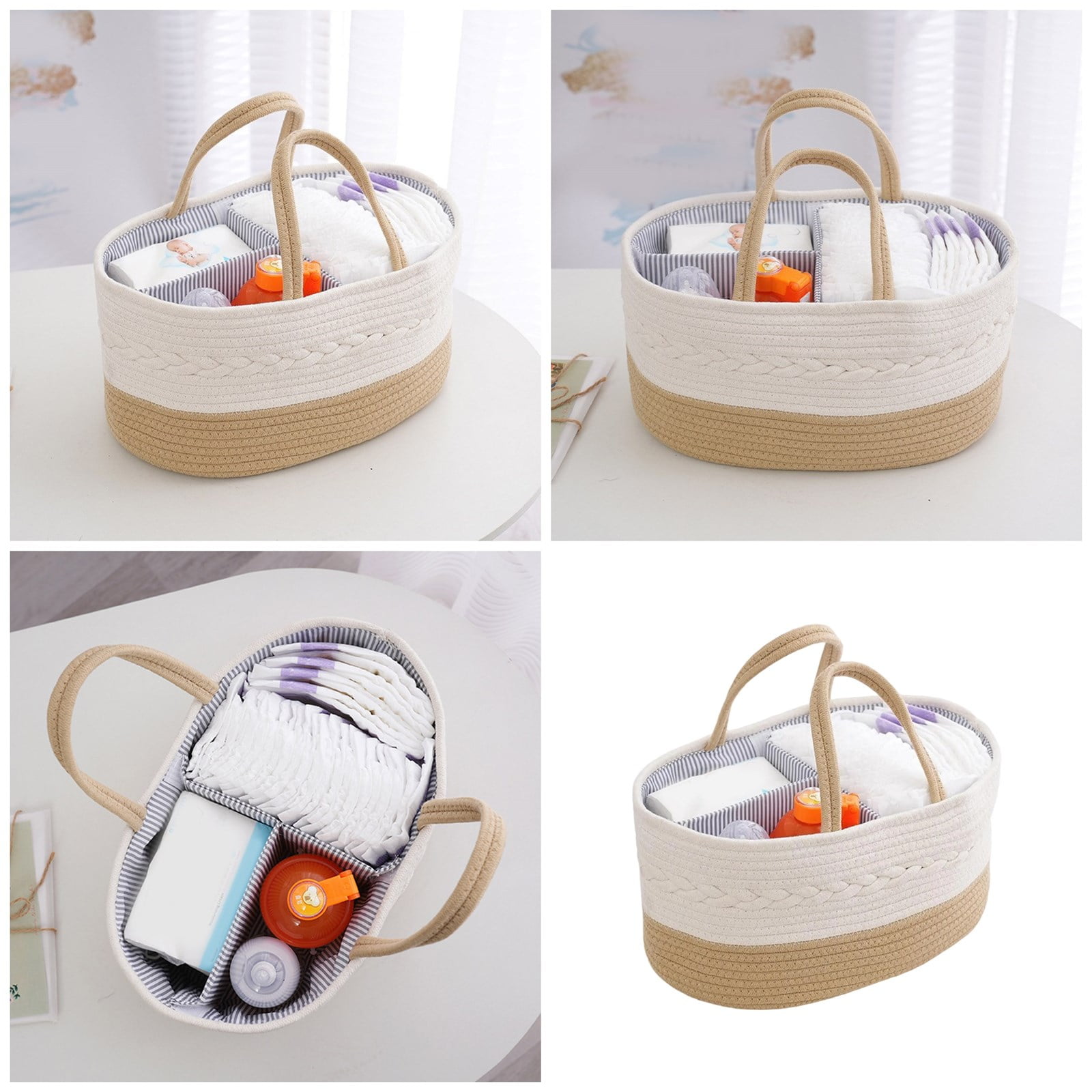 Large Capacity Baby Diaper Storage Basket Portable Nappy Organiser Case Container for Nursery and Car Item Store
