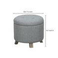 thumbnail image 2 of Better Homes & Gardens Round Tufted Storage Ottoman, Gray Faux Linen, 2 of 12