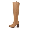 thumbnail image 2 of Women Faux Suede Knee High Side Zipper Chunky Heel Stretch Winter Boots, 2 of 4
