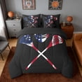 thumbnail image 3 of Erosebridal USA Lacrosse Twin Bedding Sets, Sport Bedding Comforter Set for Men and Boys, Black Reversible 7 Pieces, 3 of 6
