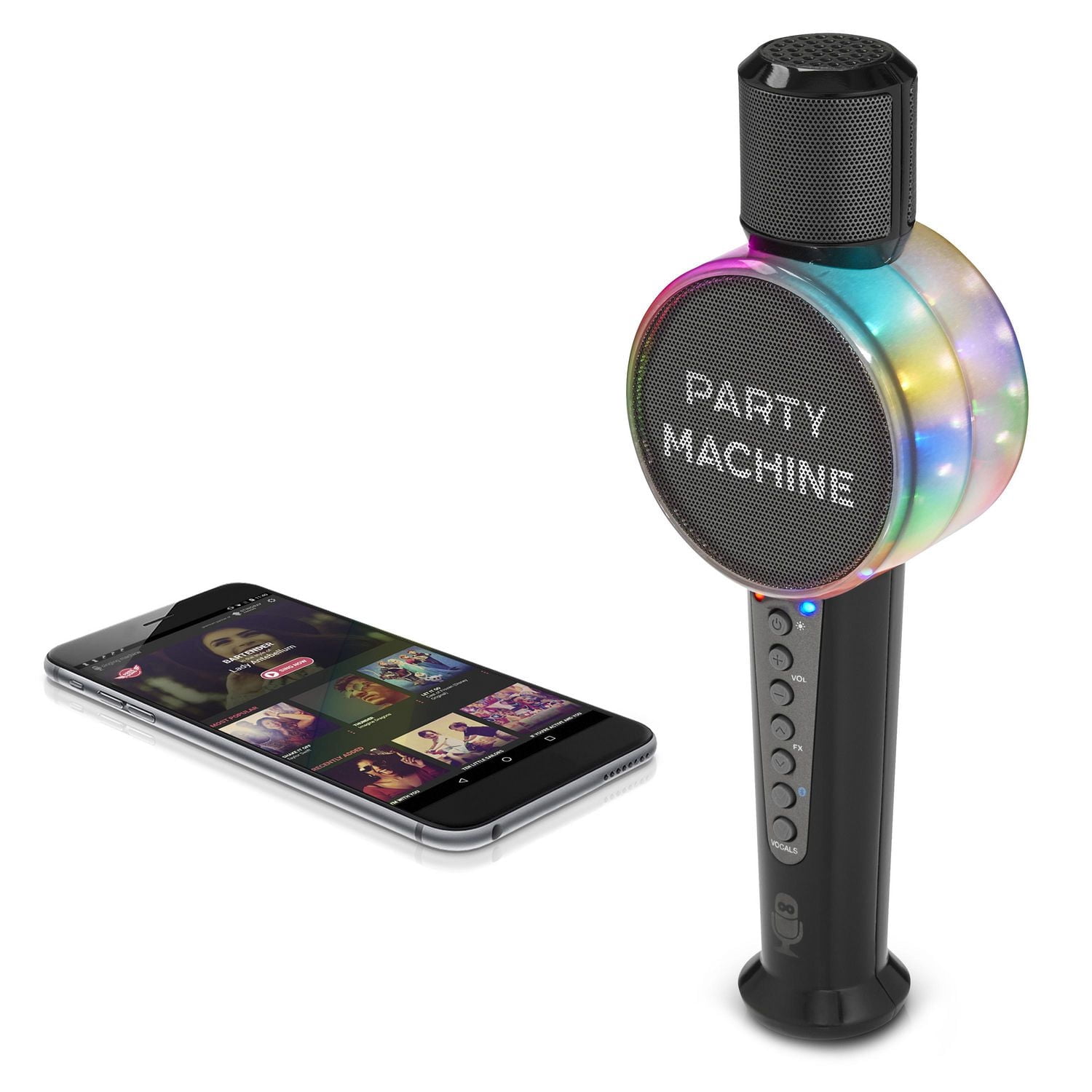 Singing Machine Karaoke Party Machine Microphone with Bluetooth and Speaker for Kids and Adults, Black (SMM548CA)