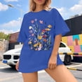 thumbnail image 3 of Graphic Tennis Tees for Women's T-Shirts Oversized Graphic Tee for Casual Everyday Wear Top with Print Comfortable Fit Blue S, 3 of 5
