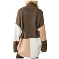 thumbnail image 4 of Ozmmyan Womens Cardigan Colorblock Sweater Knit Long Sleeve Lapel Hoodless Casual Cardigan Jacket, 4 of 5