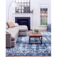 thumbnail image 1 of Unique Loom 3144516 5 x 8 ft. Blackthorn Leila Rectangular Rug, Navy Blue, 1 of 1
