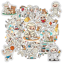 Cartoon Mummy Stickers Cute Kids Stickers Cartoon Characters Kids Decals for Luggage Laptop Phone