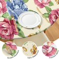 thumbnail image 4 of Round Fitted Tablecloth with Elastic Edges Fits 45"-52" Round Tables Pioneer Colorful Floral Waterproof Table Cover Washable Indoor and Outdoor for Party Kitchen Dinner Banquet Patio Picnic, 4 of 7