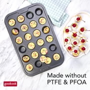 GoodCook PRO Nonstick Steel Mini Muffin Pan , 24 Cup, Gray
