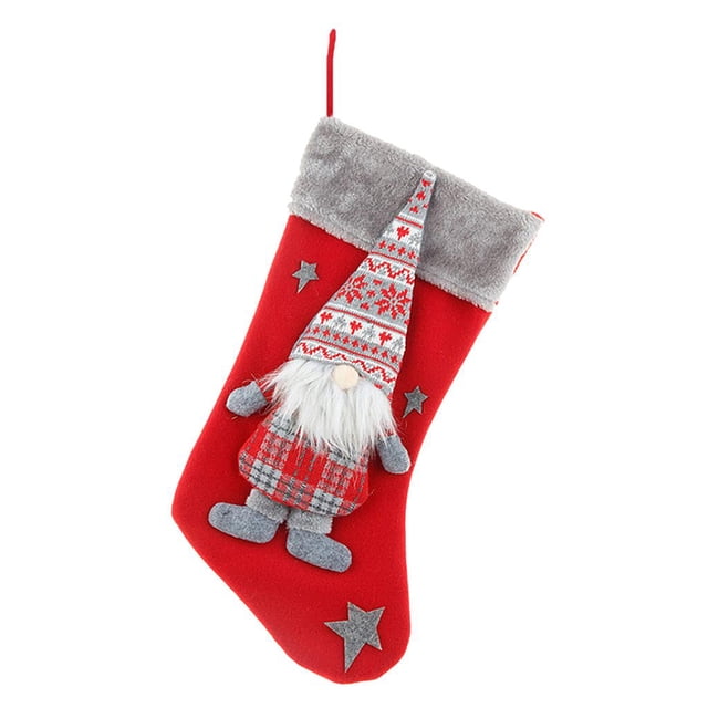 Medias navideñas, calcetines, decoraciones rústicas personalizadas para la familia Papá Noel