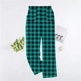 thumbnail image 2 of UAMVSH Womens Plaid Pajama Pants Flannel Fleece Thick Warm Pj Bottoms Soft Fuzzy Elastic Waist Wide Leg Loungewear with Pockets, 2 of 5