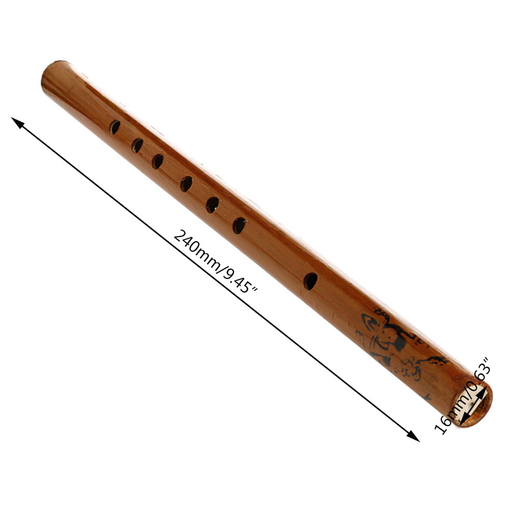 HLGDYJ Traditional 6 Hole Bamboo Flute Clarinet Student Musical Instrument  Wood Color 