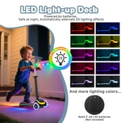 Wheelive 3-Wheel Light-Up Kids Scooter, 20 Different Light Patterns,Three Adjustable Heights,Lean to Steer, Balancing Scooter for Ages 3-8,Black
