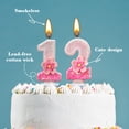 thumbnail image 2 of Rechale Creative Birthday Number Candles, Birthday Cake Candles, Birthday Party Wedding Anniversary Decoration, Cake Decoration (Pink Flowers, 0), 2 of 9