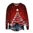thumbnail image 5 of Xdegoge Christmas Sweatshirt for Women Long Sleeve Snowflake Printed Pullover Tops Crewneck Drop Shoulder Funny Shirts 2025 Winter Festiva Casual T-Shirts Family Party Fashion Blouse, 5 of 6