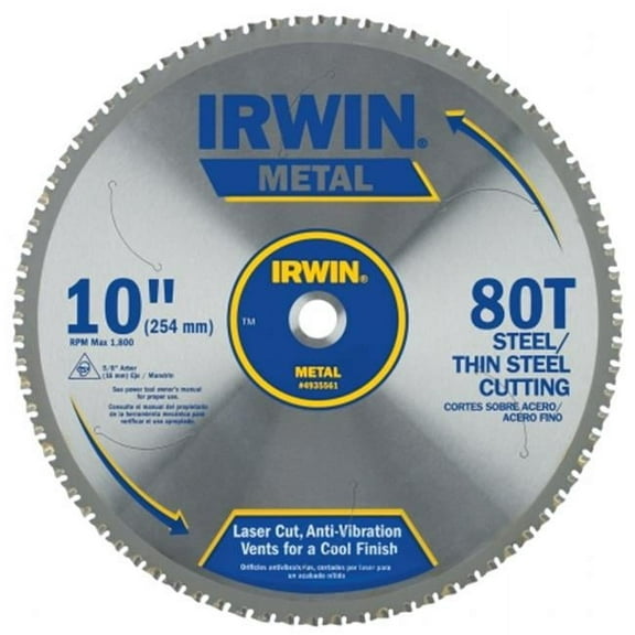 Irwin Industrial Tool 10in. 80 Tpi Metal Cutting Circular Saw Blade