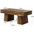 thumbnail image 3 of Fnova Farmhouse 47 Inch Rectangle Wooden Coffee Table, Sturdy Base, Modern Cocktail Tea Table, Accent Center Table for Living Room, Bedroom, 3 of 5