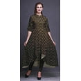 thumbnail image 2 of Bimba Brown Floral Block Indian Kurtis For Women Anarkali Kurti Printed Long Asymmetrical Regular Fit Tunic-XX-Large, 2 of 5