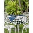thumbnail image 3 of Outdoor Tablecloth with Umbrella Hole for Patio/Picnic/Party/Camping, Farmhouse Green Plaid Waterproof Table Cloth Round Cover Washable, Vintage Country Cock Checkered (Dia 60"), 3 of 8