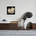 thumbnail image 3 of Bathroom Wall Decor Flower Canvas Wall Art Modern Wall Decor Black Background White Flower Theme Painting Picture Artwork Wood Framed Wall Art Easy to Hang Size 14X14in, 3 of 6