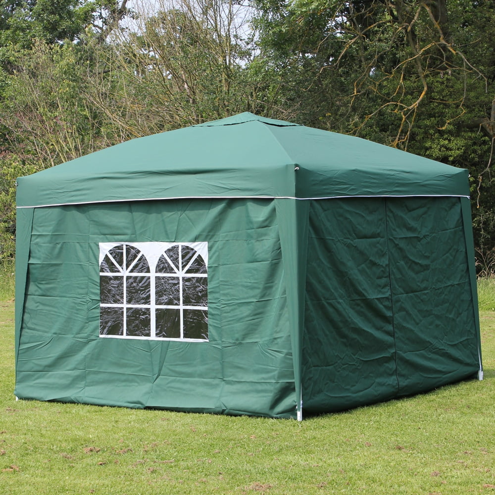 10 x 10 PALM SPRINGS EZ POP UP GREEN CANOPY GAZEBO TENT WITH 4 SIDE