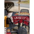 thumbnail image 5 of Outdoor Tablecloths with Umbrella Hole & Zipper, Independence Day 60x60 Inch Square Tablecloths, Country Retro Truck Sunflowers Star Wood Waterproof Table Cloth, Patio/Pool/Picnic Table Covers, 5 of 8