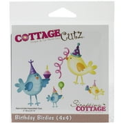CottageCutz 4X4584 CottageCutz Die - Birthday Birdies 2"X2.5"