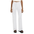 thumbnail image 1 of Womens Pants Versatile Solid Color Cargo Pants with Pockets High Waist White Womens Trousers S, 1 of 3