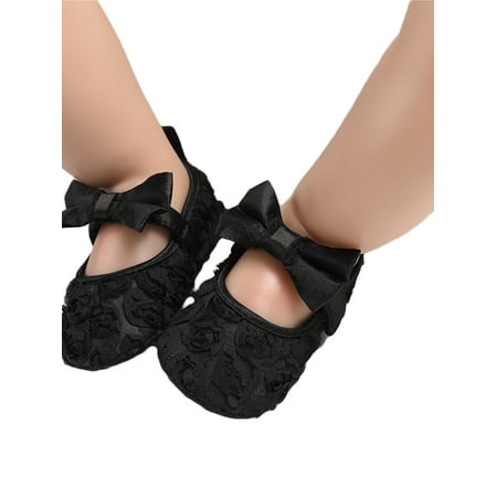 

Binpure Baby Girl Flat Shoes Soft Bottom Non-Slip Bowknot Flower Shoes