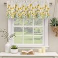 thumbnail image 3 of 2 Pack Valances for Windows, Yellow Spring Floral Window Valances for Living Room/Bedroom/Bathroom, Pastoral Flowers Daisy Rustic Light Filtering Kitchen Curtain Valance Window Treatment 42"W x18" L, 3 of 9